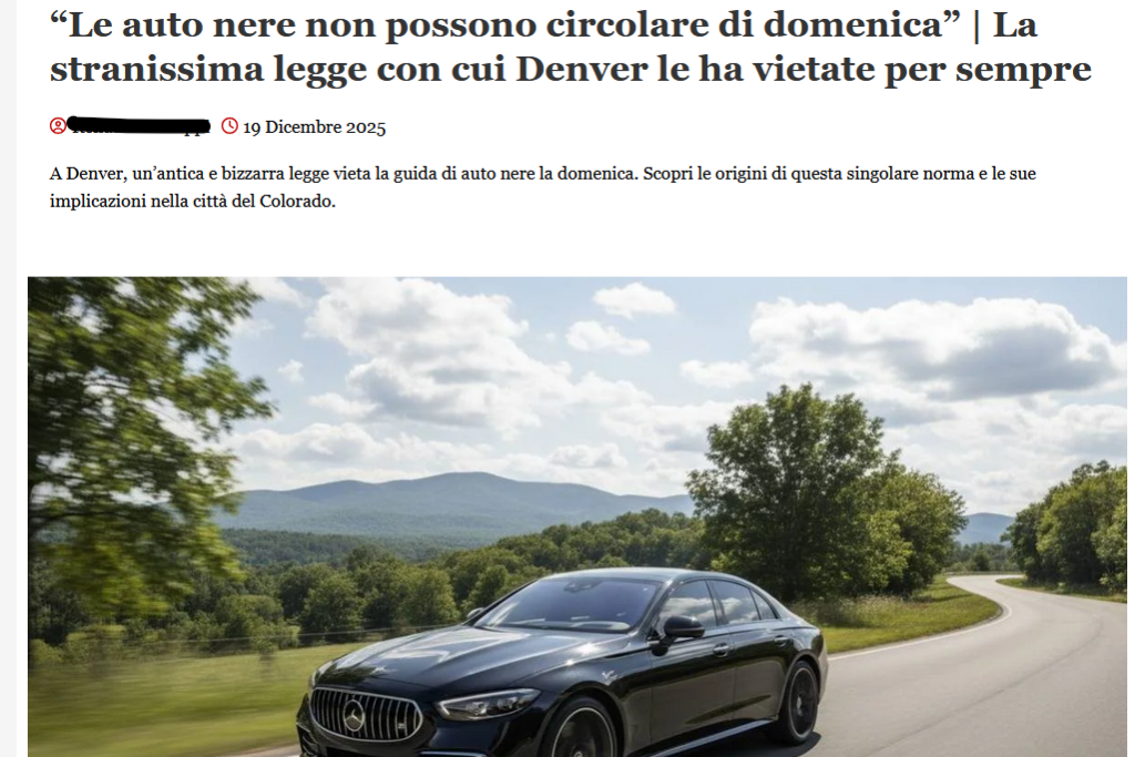 No, non esiste alcun divieto di auto nere a Denver