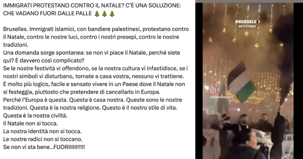 No, questi non sono immigrati che protestano contro il Natale a Bruxelles