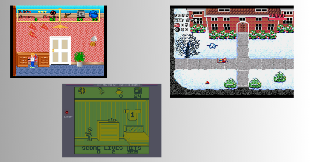 Screenshot delle versioni SNES, Mega Drive e GameBoy