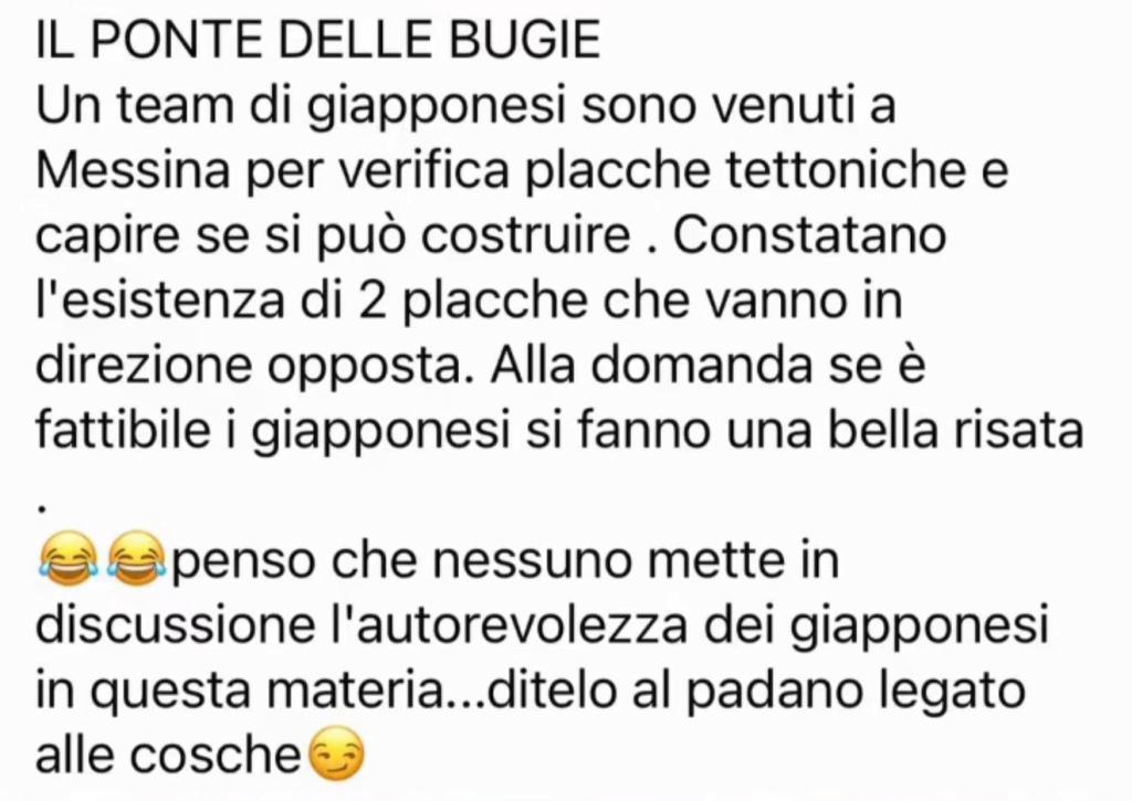 No, non è vero che un team di Giapponesi ha verificato le placche tettoniche sullo stretto di Messina