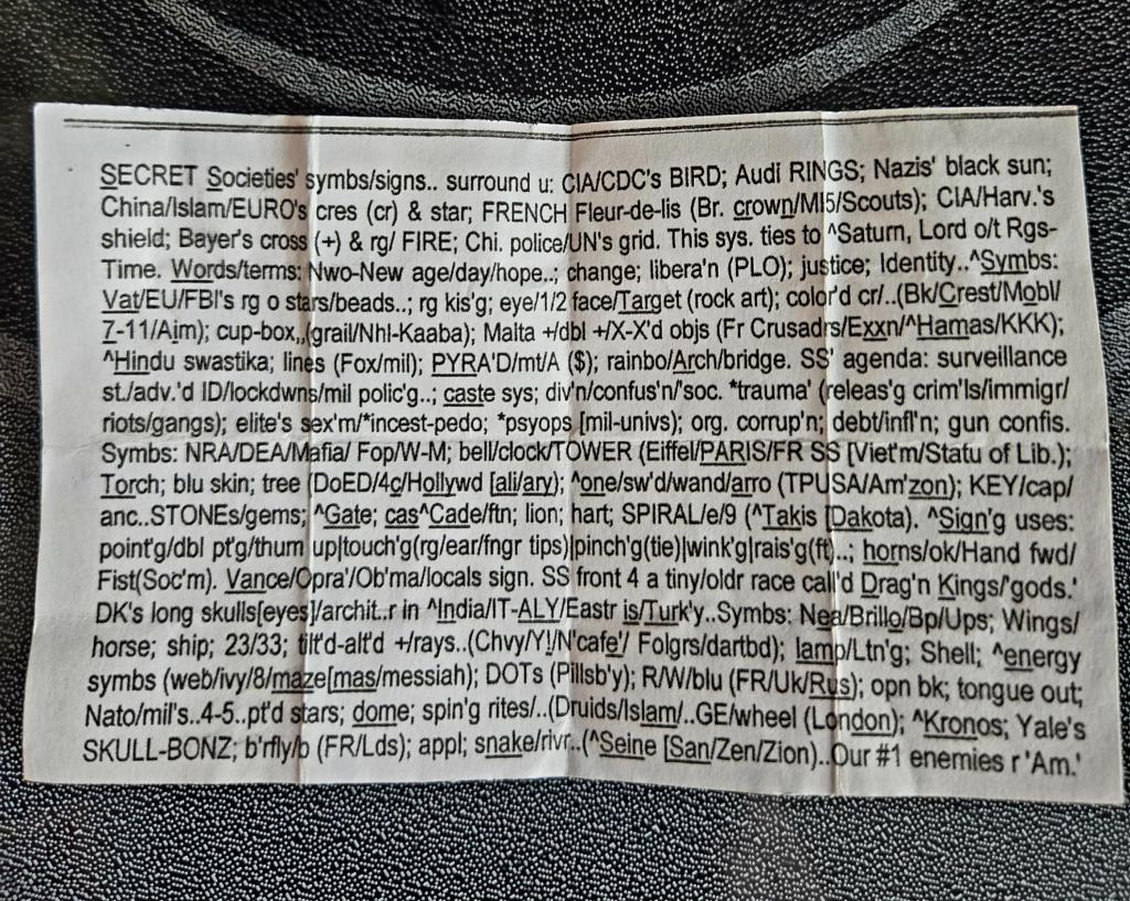 Pizzini complottisti nella pasta: il mistero delle Schuylkill Notes