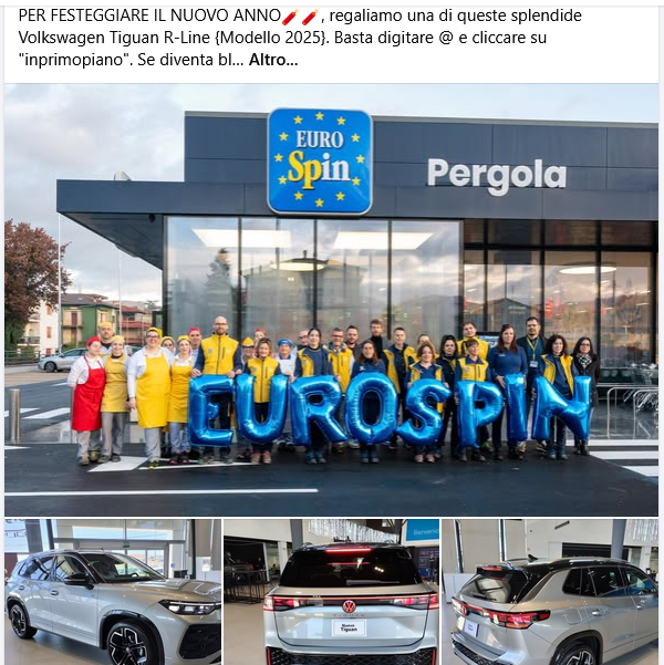 No, non è vero che Eurospin regala delle Tiguan R-Line a chi commenta