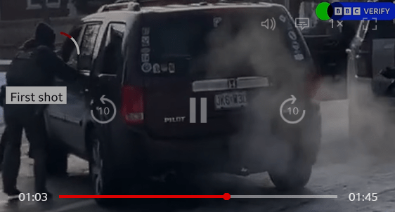 Seconda immagine del video dell'evento reale, fonte BBC Verify