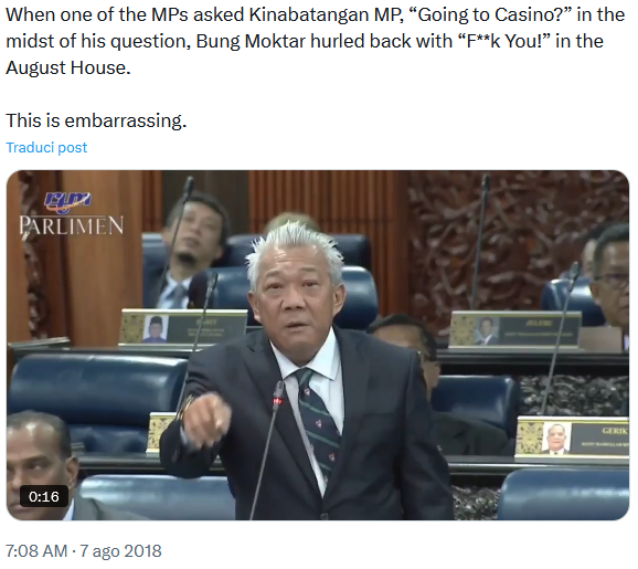 Post X col video delle affermazioni di Bung Moktar