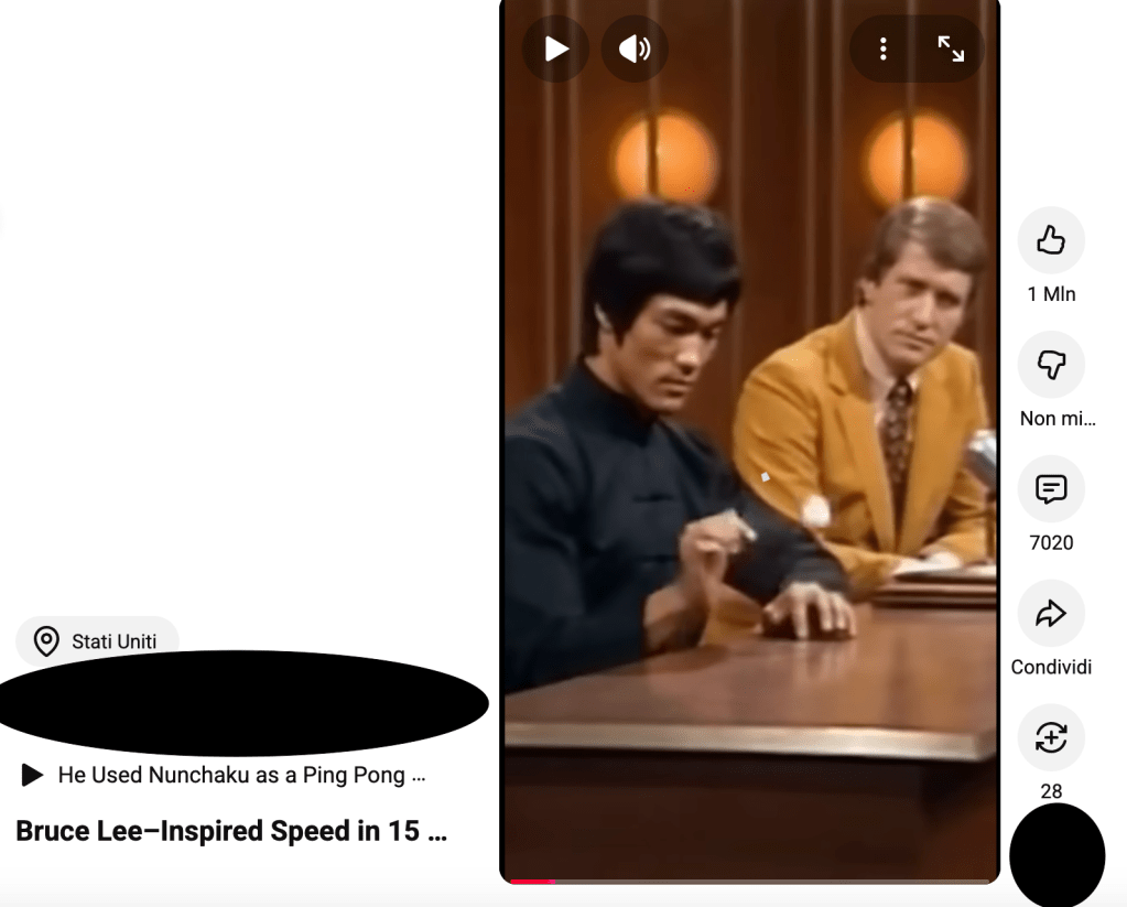 Questo non è l'"episodio perduto di Bruce Lee con una pallina da ping pong al Pierre Berton Show"