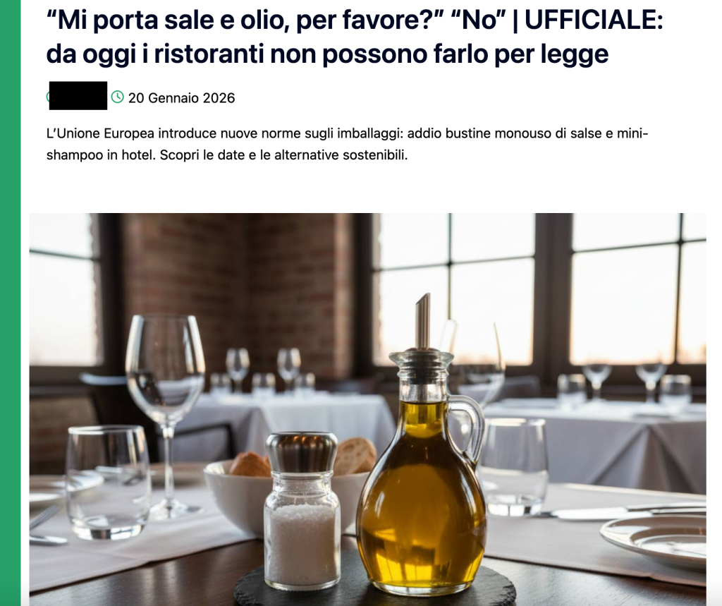 No, non esiste il divieto di sale ed olio al ristorante (e la questione degli imballi è molto esagerata)
