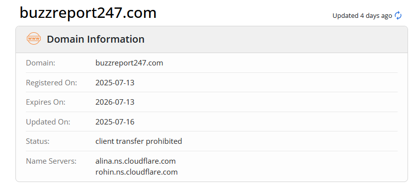 La registrazione del "sito di notizie"