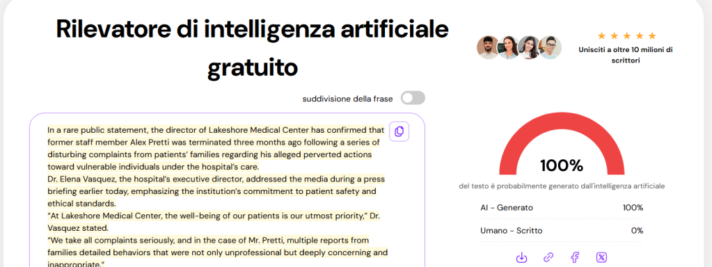 Esame della prima "notizia"