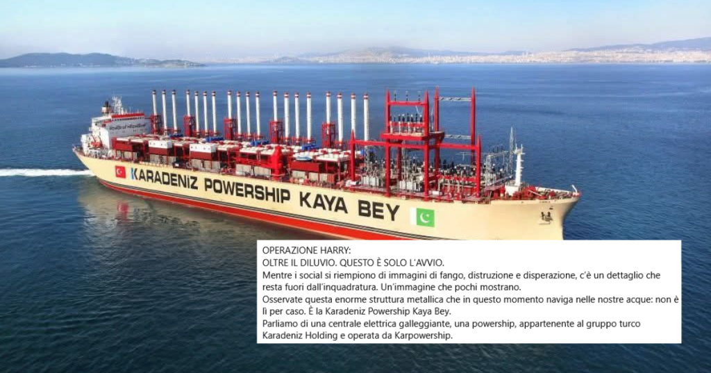 Il complotto della Powership che causa i nubifragi ha ora un nome: “Operazione Harry”