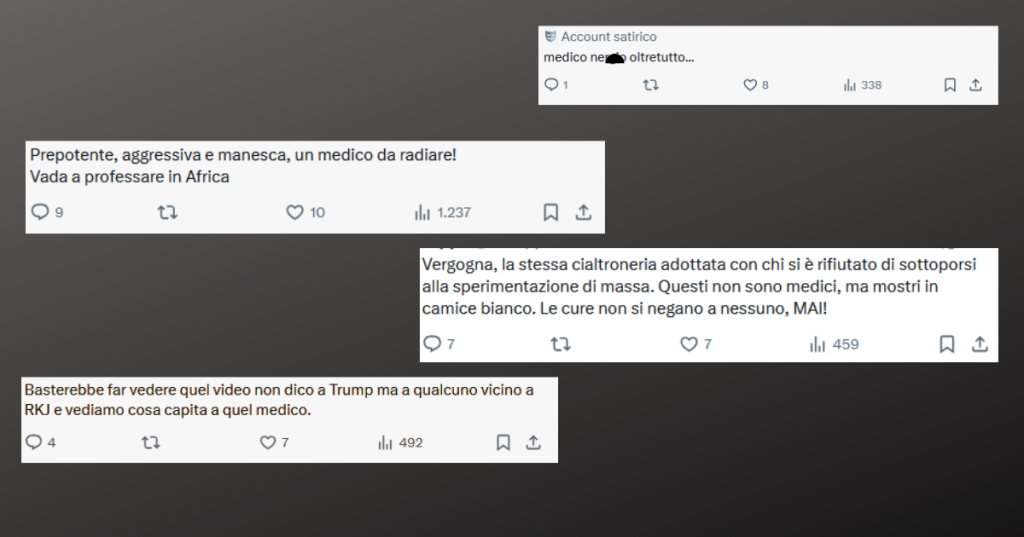 Galleria di risposte razziste, abusive e novax