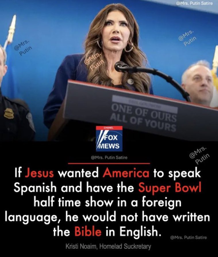 La frase di Kristi Noem sulla Bibbia scritta in Inglese è un meme asceso