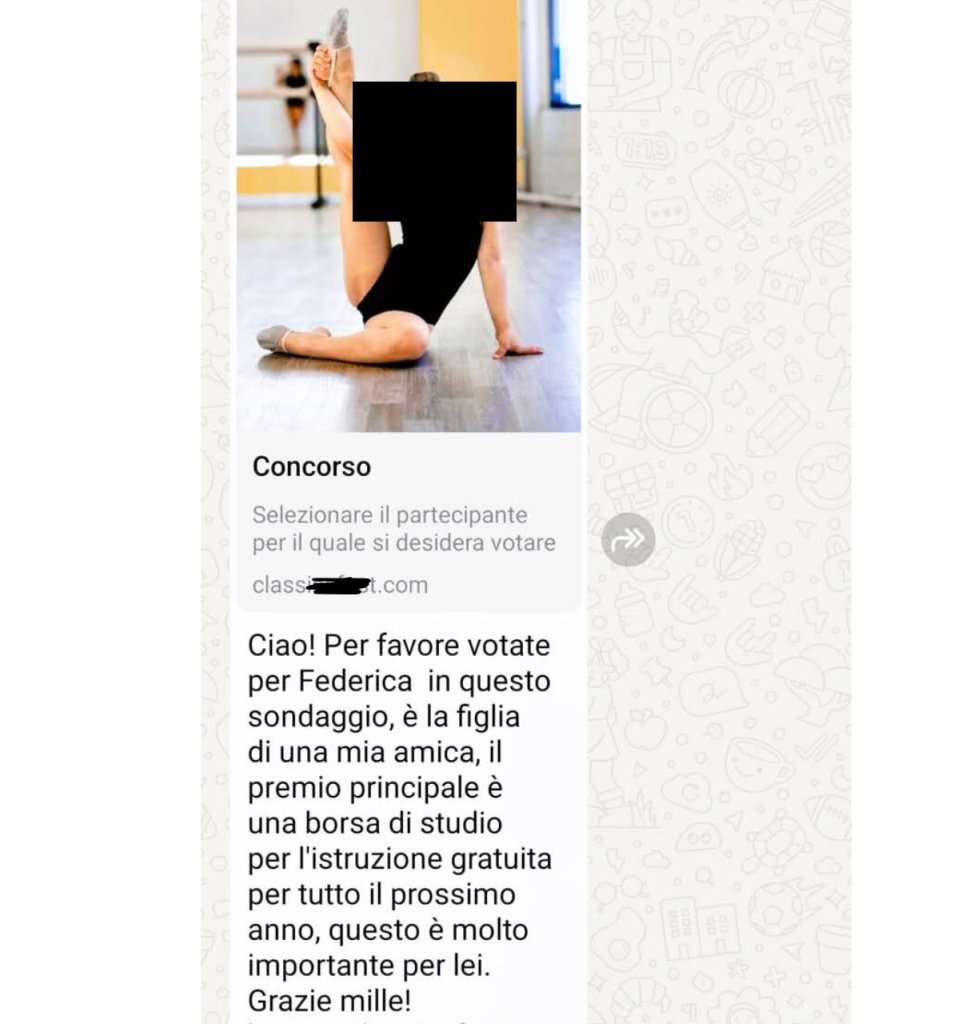 Attenti alla truffa del concorso a votazione della ballerina su WhatsApp (ma seguite i corretti allarmi)