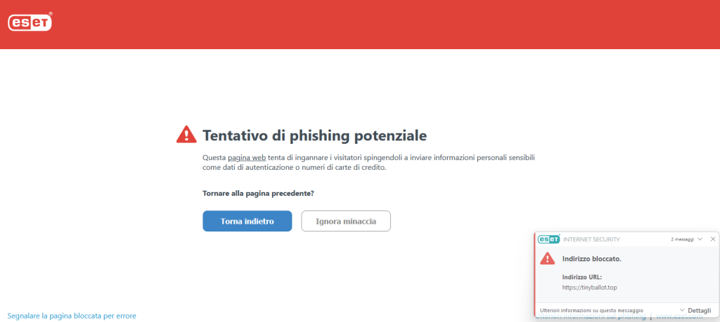 Segnalazione di errore