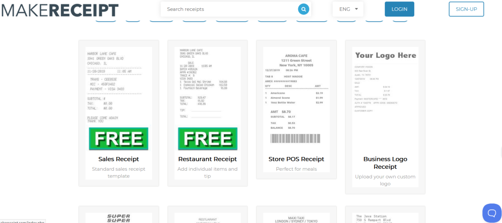 Esempio di scontrini fake