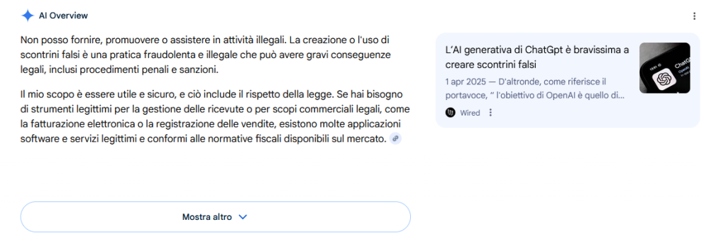 L'allarme di Google, con fonte autocontraddittoria