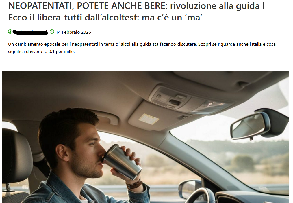 No, non esiste alcun "libera tutti dall'alcoltest", neppure ipotetico
