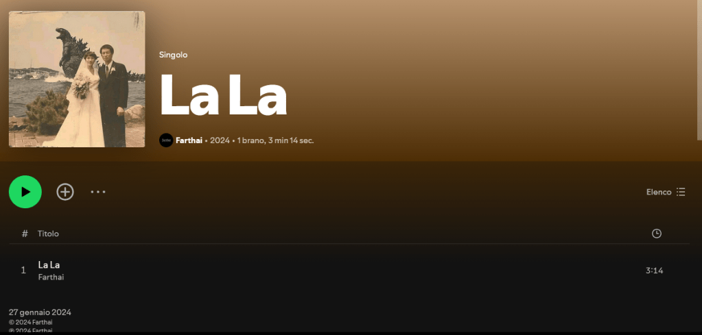 Il singolo su Spotify