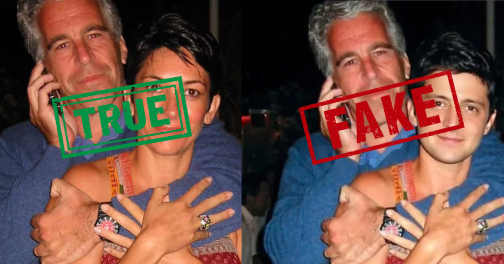 A destra: la foto reale. A sinistra, il fake