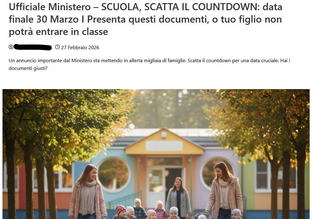 Il countdown per l'iscrizione alla scuola è un caso di clickbait