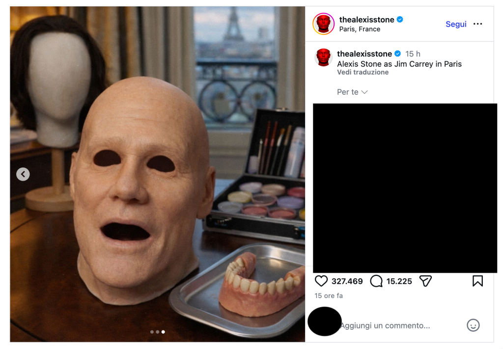 Il Makeup Artist Alexis Stone dichiara di aver interpretato Jim Carrey