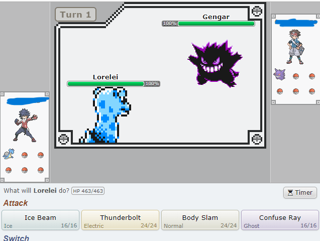 Sfida stile Gen1 ricreata su Pokemon Showdown