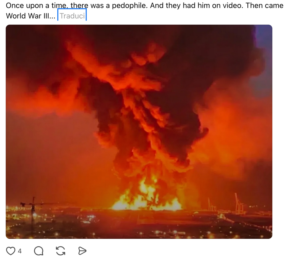 Questa foto degli "orrori della terza guerra mondiale in Iran" è pesantemente ritoccata (con AI)