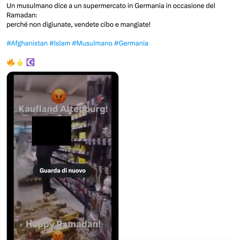 No, questo video non raffigura un islamico che vandalizza un supermercato in nome del Ramadan