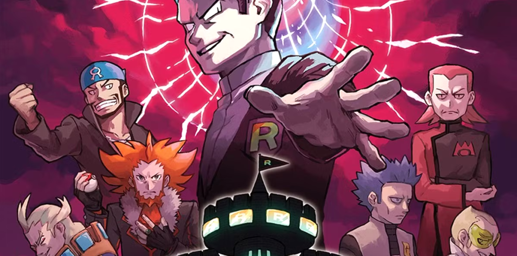 Artwork del Team Rainbow Rocket, un'alleanza di versioni alternative di villain dalle infinite dimensioni