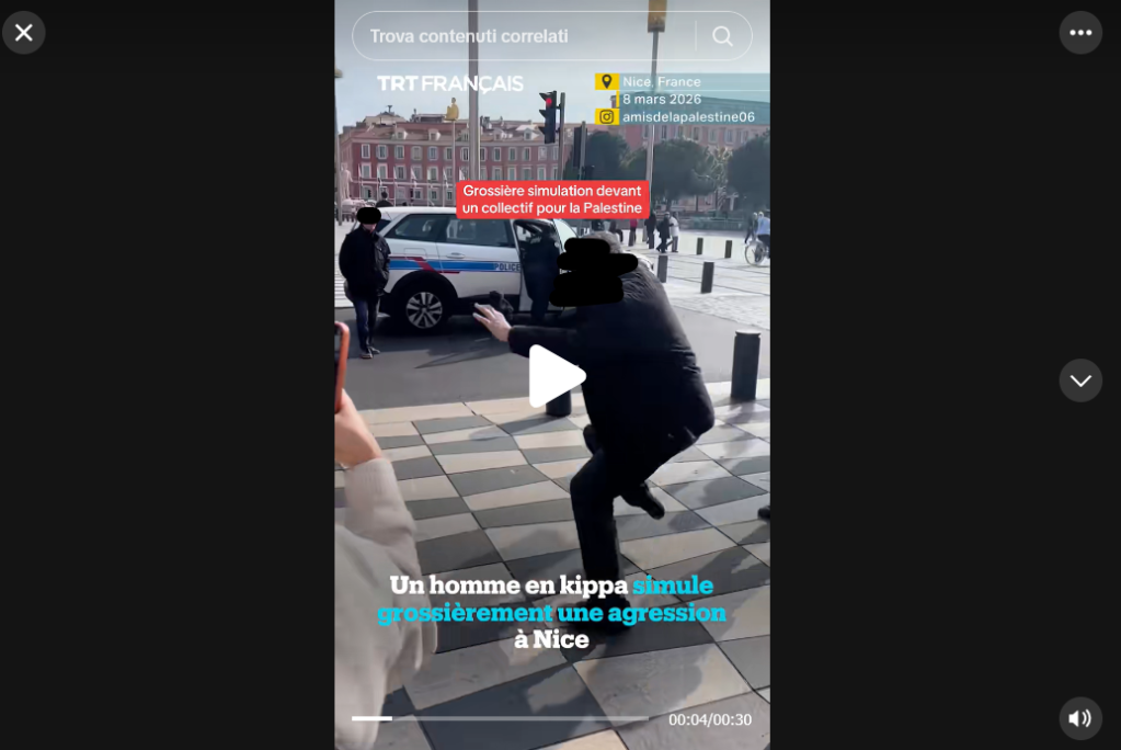 Il "video dell'uomo che simula un'aggressione a Nizza": cosa sappiamo